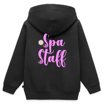 Personnel du spa 4 - Sweat Premium à capuche zippé enfant bio - noir - Dos - AI Model Kid Male (0cm)