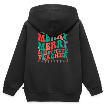 Substitute Teacher Christmas Sub Teacher Xmas - Kinder Premium Organic Zip Hoodie - Schwarz - Hinten - AI Model Kid Male (0cm)
