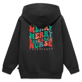 Recherche Infirmière Noël Recherche Infirmière Noël - Sweat Premium à capuche zippé enfant bio - noir - Dos - AI Model Kid Male (0cm)