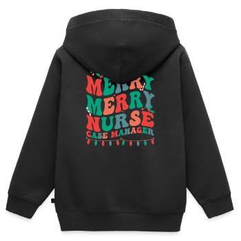 IA Gestionnaire de cas Infirmière de Noël Gestionnaire de cas Noël - Sweat Premium à capuche zippé enfant bio - noir - Dos - AI Model Kid Male (0cm)