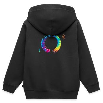 Bonsai Zen Enso Kreis Yoga - Kinder Premium Organic Zip Hoodie - Schwarz - Hinten - AI Model Kid Male (0cm)