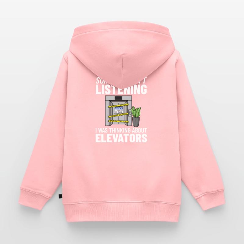 Elevator Elevator Technician Elevator Elevator Kids Premium Organic Zip-up Hoodie