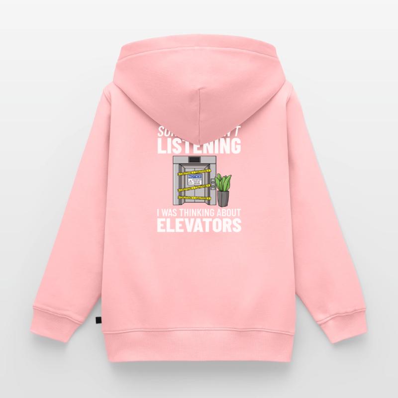 Elevator Elevator Technician Elevator Elevator Kids Premium Organic Zip-up Hoodie