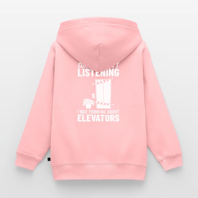 Technicien d’ascenseur Élévateur élévateur Sweat Premium à capuche zippé enfant bio