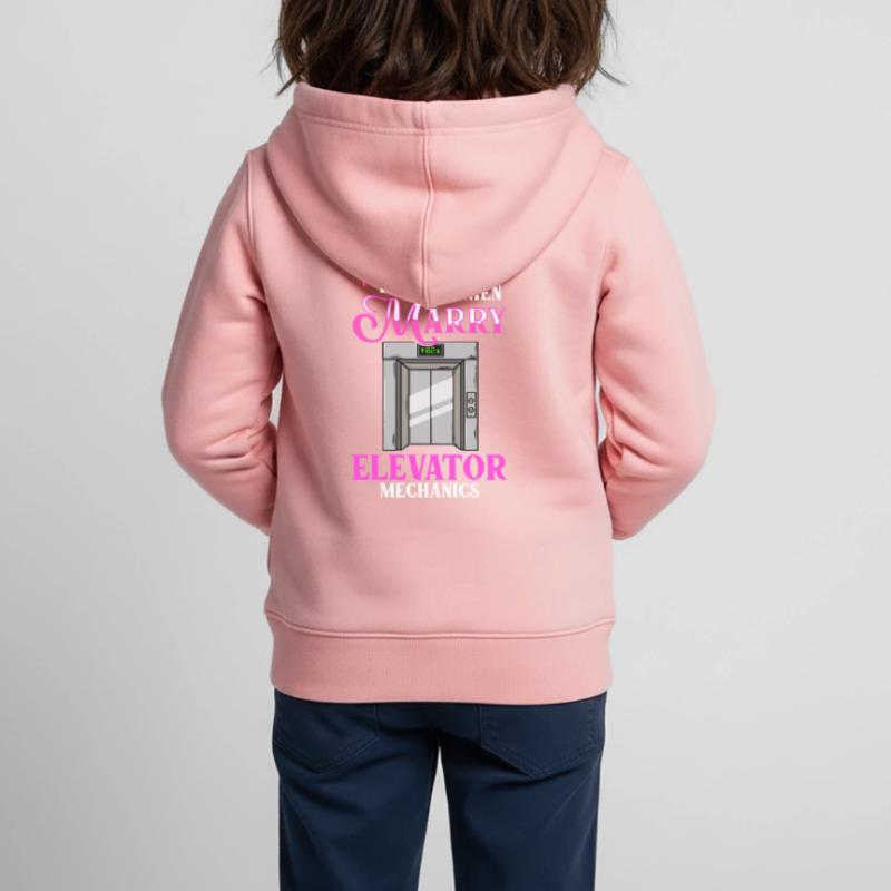 Elevator Elevator System Technician Woman Elevator Elevator Kids Premium Organic Zip-up Hoodie