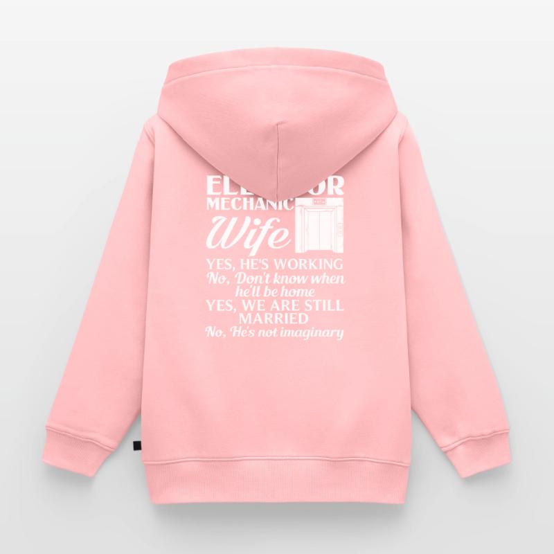 Elevator Elevator System Technician Woman Elevator Elevator Kids Premium Organic Zip-up Hoodie