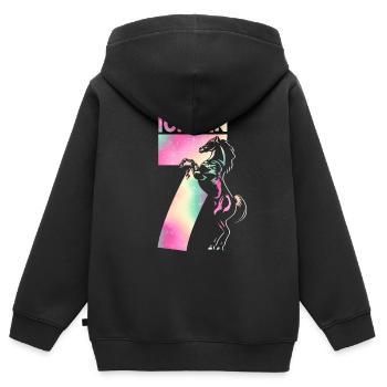 Ich bin 7 - 7 Jahre alt 7. Geburtstag Outfit Gebur - Kinder Premium Organic Zip Hoodie - Schwarz - Hinten - AI Model Kid Male (0cm)
