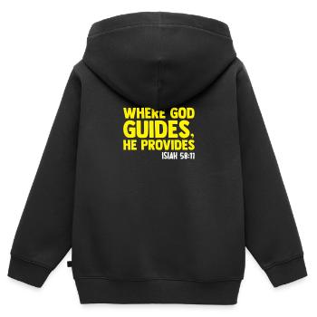 Christianisme Chrétiens Foi Églises Christ Bible - Sweat Premium à capuche zippé enfant bio - noir - Dos - AI Model Kid Male (0cm)