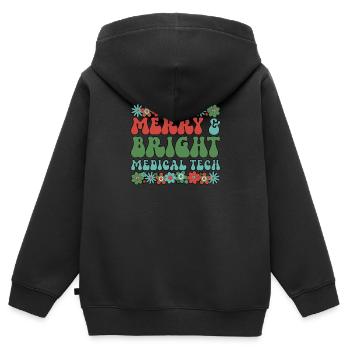 Technologie médicale Noël Med Lab Technologue Noël - Sweat Premium à capuche zippé enfant bio - noir - Dos - AI Model Kid Male (0cm)