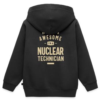 Großartig, ich bin ein Nukleartechniker Lustiger Job - Kinder Premium Organic Zip Hoodie - Schwarz - Hinten - AI Model Kid Male (0cm)