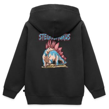 Stegosaurus Dinosaurier - Kinder Premium Organic Zip Hoodie - Schwarz - Hinten - AI Model Kid Male (0cm)