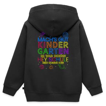 Schulkind Schüler Lustiger Spruch Kindergarten Ein - Kinder Premium Organic Zip Hoodie - Schwarz - Hinten - AI Model Kid Male (0cm)