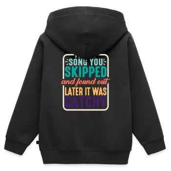 Je suis cette chanson que tu as sautée 2 - Sweat Premium à capuche zippé enfant bio - noir - Dos - AI Model Kid Male (0cm)