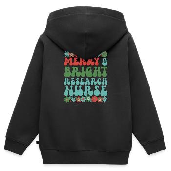 Infirmière de recherche Noël Recherche Soins infirmiers Noël - Sweat Premium à capuche zippé enfant bio - noir - Dos - AI Model Kid Male (0cm)