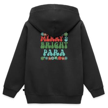 Paraprofessionnel Noël Para Enseignant Cadeaux de Noël - Sweat Premium à capuche zippé enfant bio - noir - Dos - AI Model Kid Male (0cm)