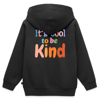 Es ist cool, nett zu sein - Kinder Premium Organic Zip Hoodie - Schwarz - Hinten - AI Model Kid Male (0cm)