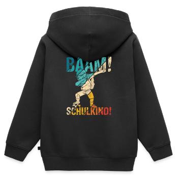 BÄÄM SCHULKIND - Schulkind Geschenk für Einschulun - Kinder Premium Organic Zip Hoodie - Schwarz - Hinten - AI Model Kid Male (0cm)