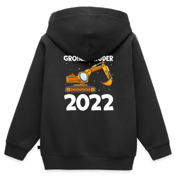 Großer Bruder 2022 - Nachwuchs Bagger Baby Geschwi - Kinder Premium Organic Zip Hoodie - Schwarz - Hinten - AI Model Kid Male (0cm)