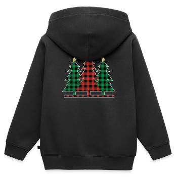 Lustige Weihnachtselemente Dezember Karierte Weihnachten - Kinder Premium Organic Zip Hoodie - Schwarz - Hinten - AI Model Kid Male (0cm)