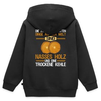 Lustiger Holzfäller Förster Forstwirt Spruch - Kinder Premium Organic Zip Hoodie - Schwarz - Hinten - AI Model Kid Male (0cm)