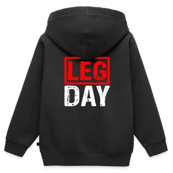 Leg Day Squats Bodybuilding Gym Geschenk für Fitne - Kinder Premium Organic Zip Hoodie - Schwarz - Hinten - AI Model Kid Male (0cm)