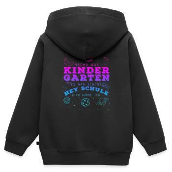 Schulkind Ende Kindergarten Dino Erste Klasse Schu - Kinder Premium Organic Zip Hoodie - Schwarz - Hinten - AI Model Kid Male (0cm)