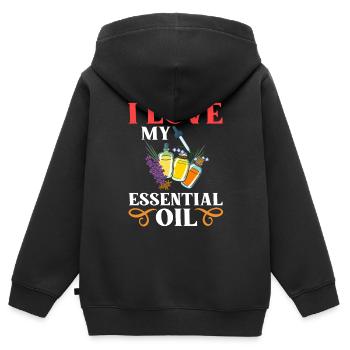 Ätherische Öl Diffusor Aromatherapie Pflanzen - Kinder Premium Organic Zip Hoodie - Schwarz - Hinten - AI Model Kid Male (0cm)