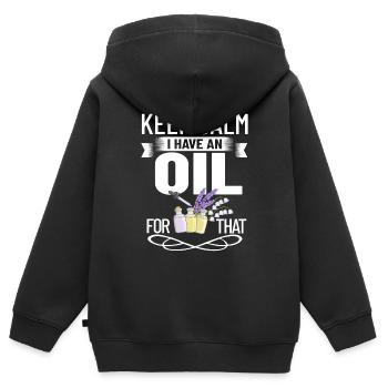Ätherische Öl Diffusor Aromatherapie Pflanzen - Kinder Premium Organic Zip Hoodie - Schwarz - Hinten - AI Model Kid Male (0cm)