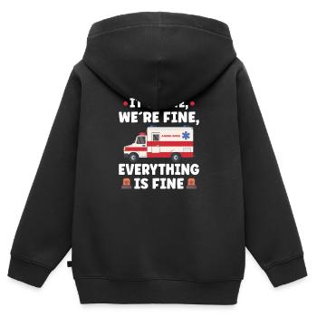 Sanitäter Erster Responder Krankenwagenfahrer - Kinder Premium Organic Zip Hoodie - Schwarz - Hinten - AI Model Kid Male (0cm)