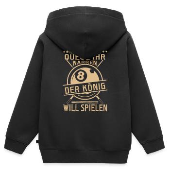 Reicht mir den Queue Der König Will Billard - Kinder Premium Organic Zip Hoodie - Schwarz - Hinten - AI Model Kid Male (0cm)