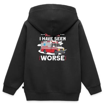 Sanitäter Erster Responder Krankenwagenfahrer - Kinder Premium Organic Zip Hoodie - Schwarz - Hinten - AI Model Kid Male (0cm)