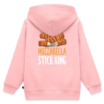 Mozzarella Stick King - Sweat Premium à capuche zippé enfant bio - rose - Dos - AI Model Kid Female (0cm)