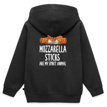 Mozzarella-Sticks sind mein Seelentier - Kinder Premium Organic Zip Hoodie - Schwarz - Hinten - AI Model Kid Male (0cm)