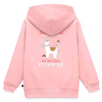 Lustiges Llama Alpaka Spruch Design - Kinder Premium Organic Zip Hoodie - Rosa - Hinten - AI Model Kid Female (0cm)