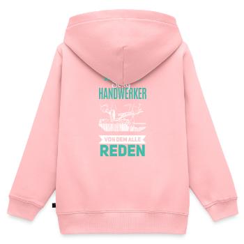 Witziger Handwerker Spruch - Kinder Premium Organic Zip Hoodie - Rosa - Hinten - AI Model Kid Female (0cm)