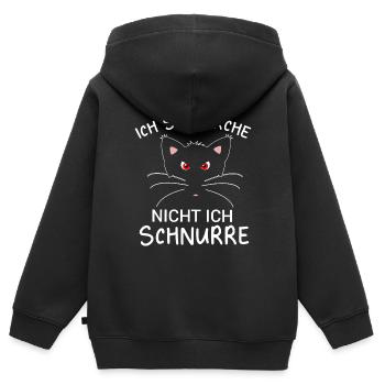 Ich Schnarche Nicht Ich Schnurre Schlaf Pyjama - Kinder Premium Organic Zip Hoodie - Schwarz - Hinten - AI Model Kid Male (0cm)