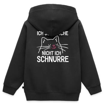 Ich Schnarche Nicht Ich Schnurre - Kinder Premium Organic Zip Hoodie - Schwarz - Hinten - AI Model Kid Male (0cm)