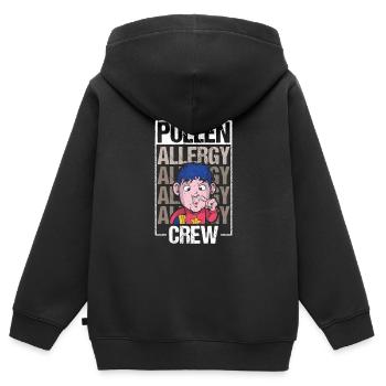 Cadeau de chemise d’équipage contre les allergies au pollen - Sweat Premium à capuche zippé enfant bio - noir - Dos - AI Model Kid Male (0cm)
