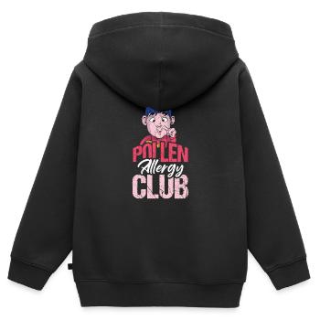 Cadeau de chemise Pollen Allergy Club - Sweat Premium à capuche zippé enfant bio - noir - Dos - AI Model Kid Male (0cm)