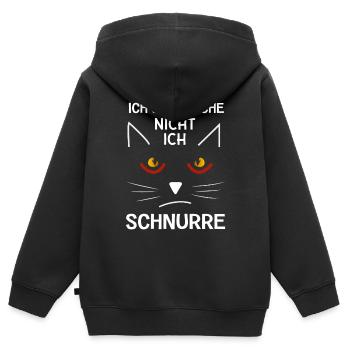 Ich Schnarche Nicht Ich Schnurre Süße Sprüche - Kinder Premium Organic Zip Hoodie - Schwarz - Hinten - AI Model Kid Male (0cm)