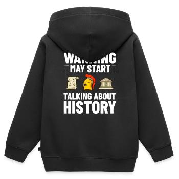 Professeur d’histoire Professeur de leçon Historien - Sweat Premium à capuche zippé enfant bio - noir - Dos - AI Model Kid Male (0cm)