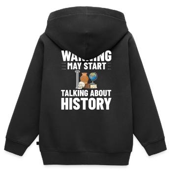 Professeur d’histoire Professeur de leçon Historien - Sweat Premium à capuche zippé enfant bio - noir - Dos - AI Model Kid Male (0cm)