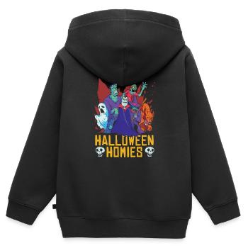 Halloween Vampir - Kinder Premium Organic Zip Hoodie - Schwarz - Hinten - AI Model Kid Male (0cm)