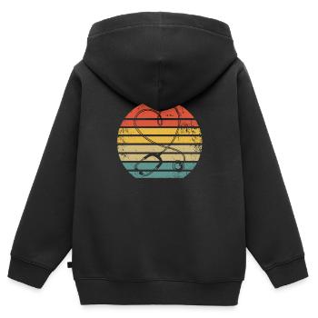 Stéthoscope infirmier - Sweat Premium à capuche zippé enfant bio - noir - Dos - AI Model Kid Male (0cm)