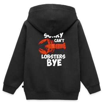 Désolé ne peut pas langoustes bye - Sweat Premium à capuche zippé enfant bio - noir - Dos - AI Model Kid Male (0cm)