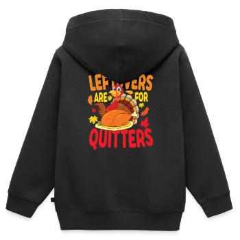 Leftovers Are For Quitters - Kinder Premium Organic Zip Hoodie - Schwarz - Hinten - AI Model Kid Male (0cm)