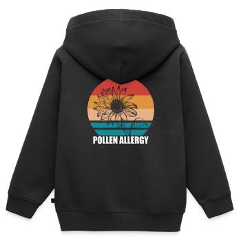Chemise contre les allergies au pollen Rhume des foins - Sweat Premium à capuche zippé enfant bio - noir - Dos - AI Model Kid Male (0cm)