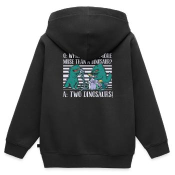 Dinosaurier Erwachsener Dinosaurier - Kinder Premium Organic Zip Hoodie - Schwarz - Hinten - AI Model Kid Male (0cm)