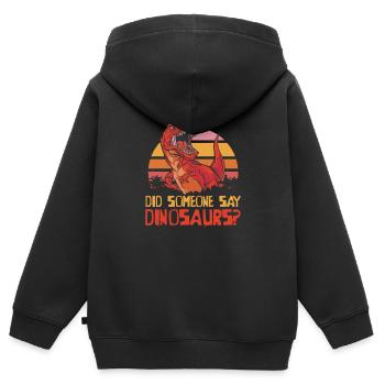 Dinosaur Adult dinosaur - Kids Premium Organic Zip-up Hoodie - black - Back - AI Model Kid Male (0cm)