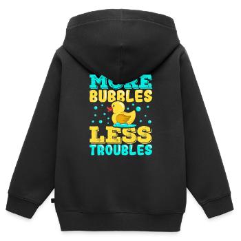 Gummiente Gummienten Entenliebhaber Badezimmer - Kinder Premium Organic Zip Hoodie - Schwarz - Hinten - AI Model Kid Male (0cm)